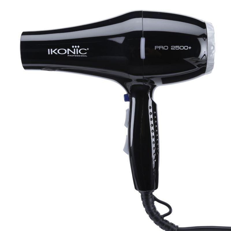 ikonic professional hd pro 2500+ hair dryer (black)