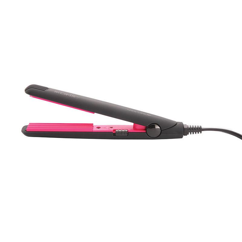 ikonic professional mini crimper - black & pink