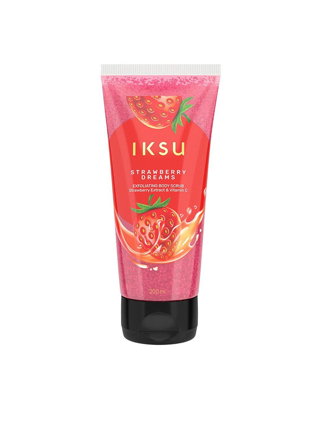 iksu by lifestyle strawberry dreams exfoliating body scrub with vitamin c - 200ml