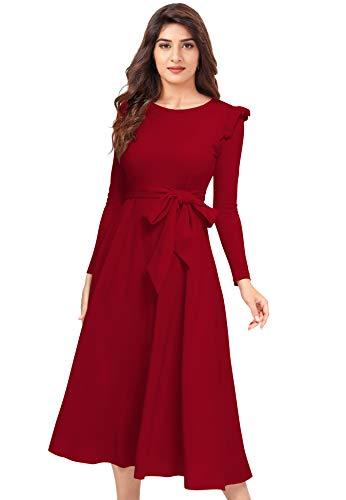 illi london women's a-line maxi dress (x-large, maroon)