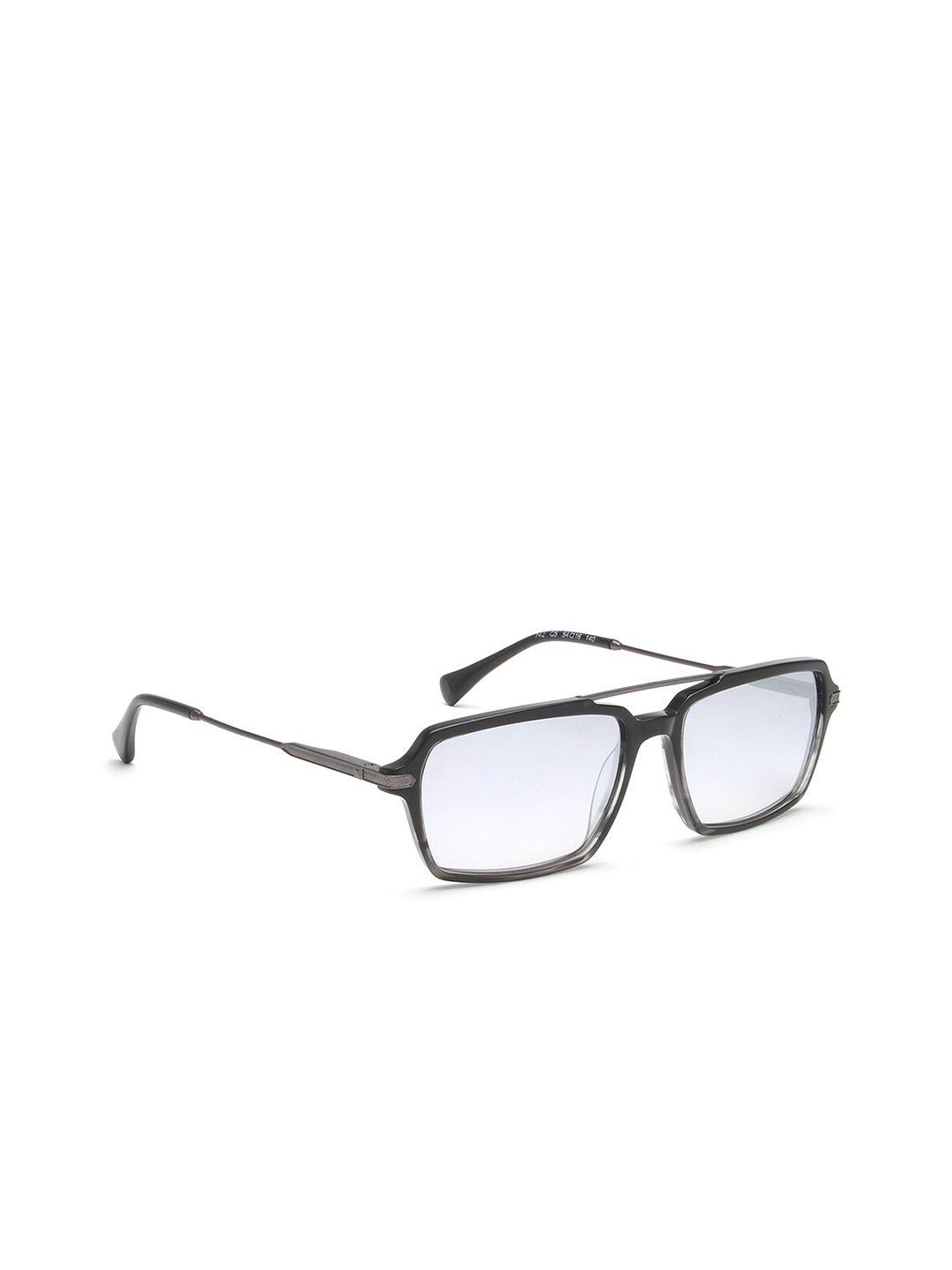 image men clear lens & black rectangle sunglasses with polarised lens ims742c5sg