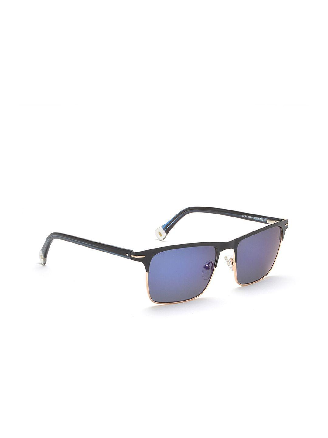 image unisex blue lens & black rectangle sunglasses ims721c4sg