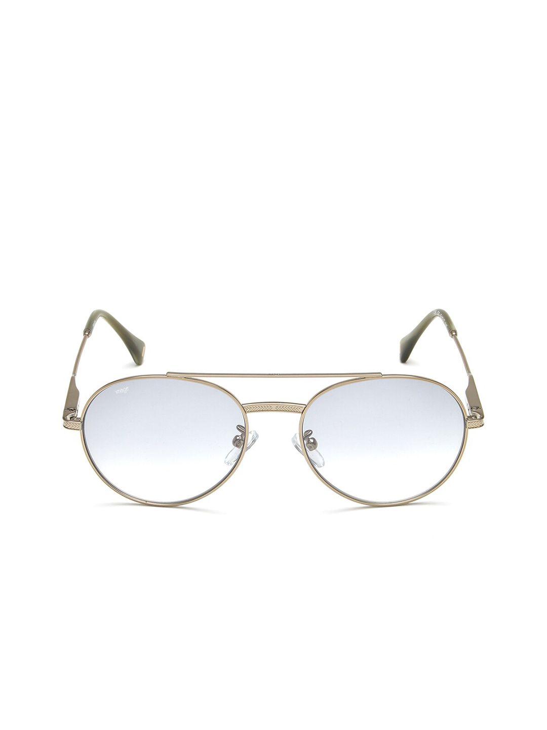 image unisex blue lens & silver-toned round sunglasses with polarised lens