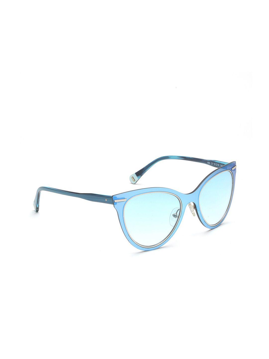 image women blue lens & blue cateye sunglasses ims689c7sg