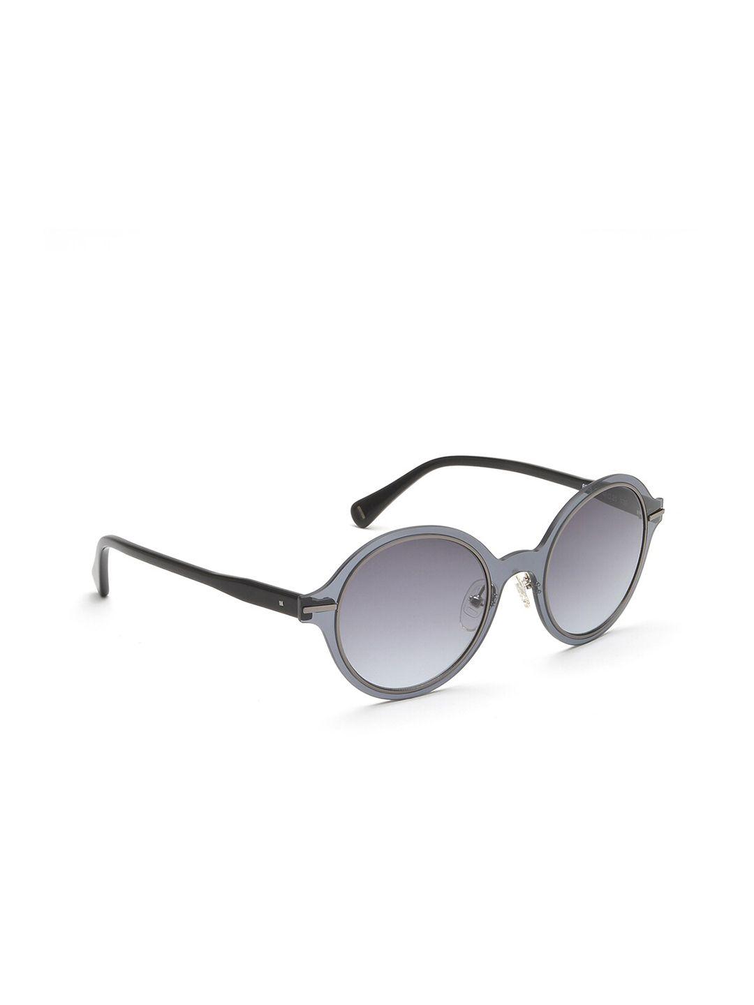 image women grey lens & gunmetal-toned round sunglasses ims685c1sg