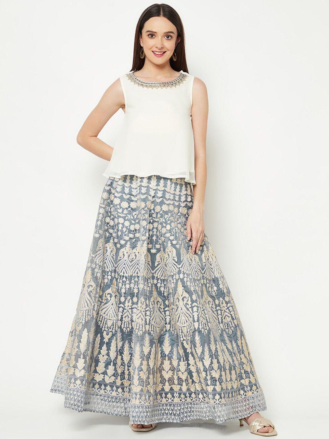 imara embroidered top with skirt