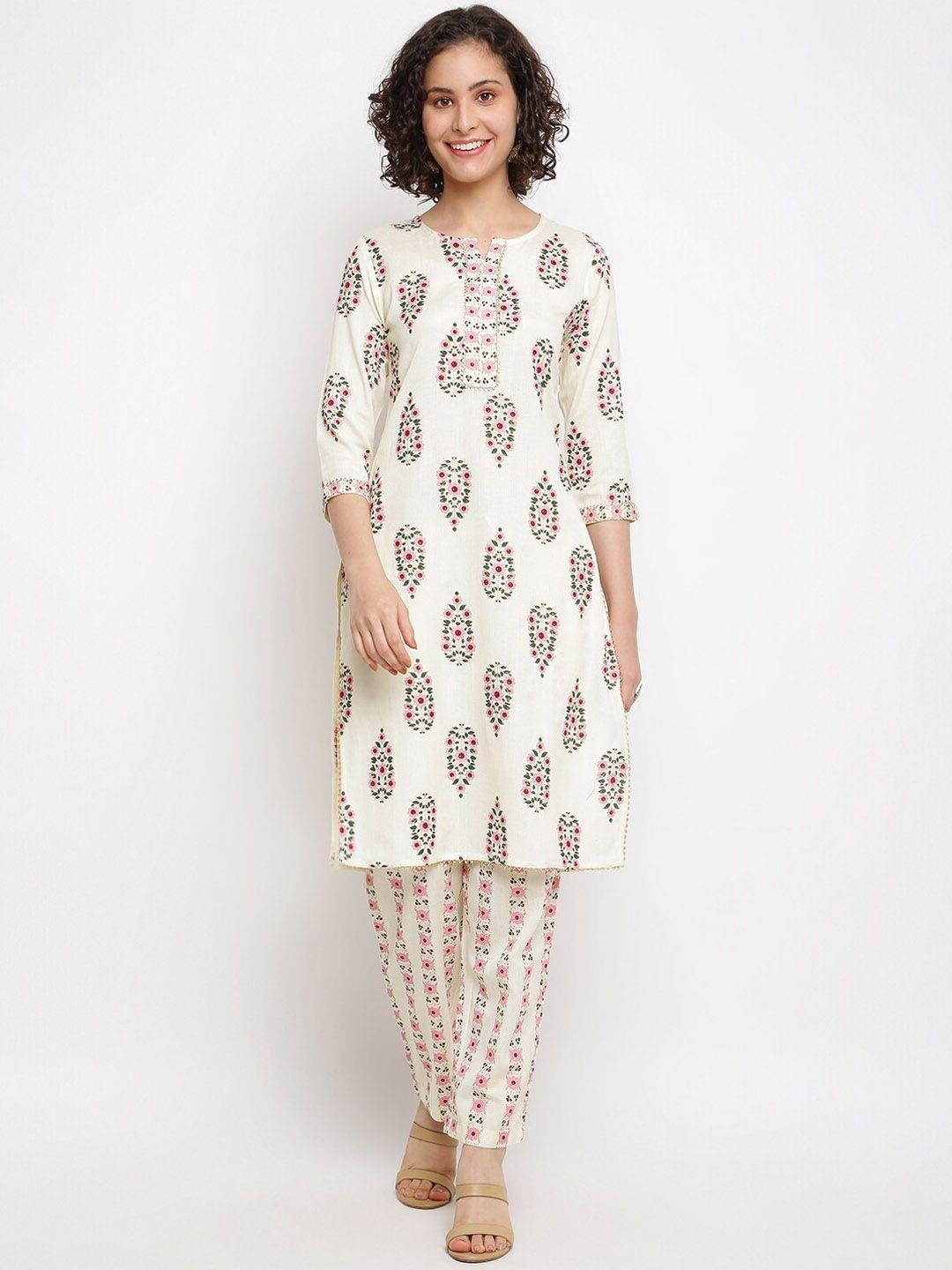 imara conversational printed regular kurta with palazzos