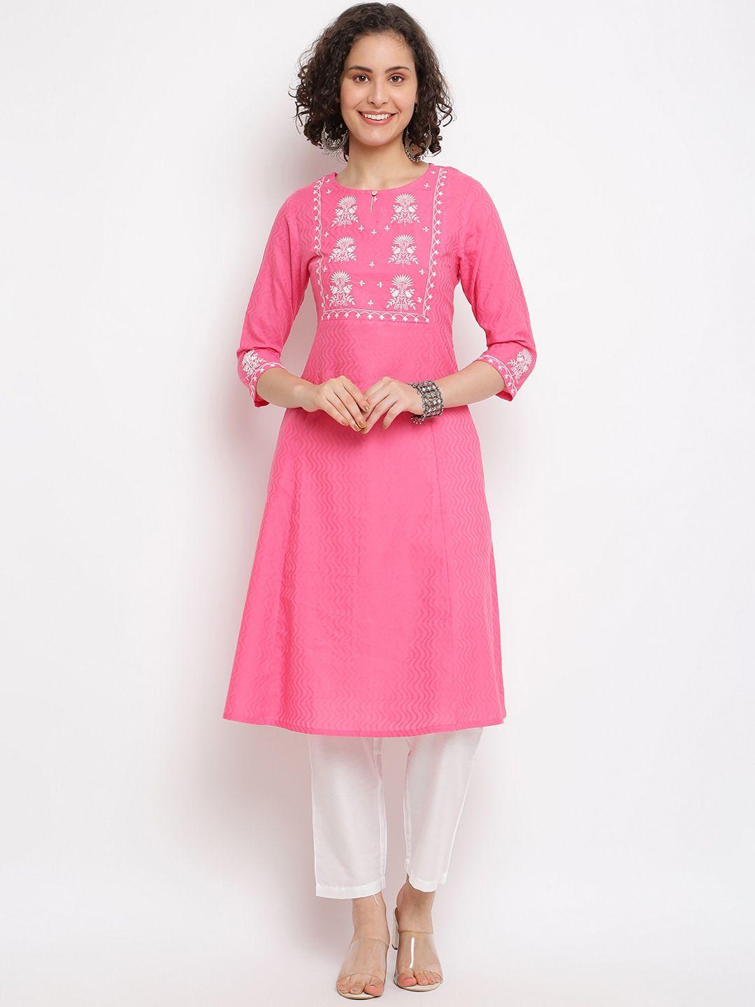 imara ethnic motifs embroidered a-line kurta