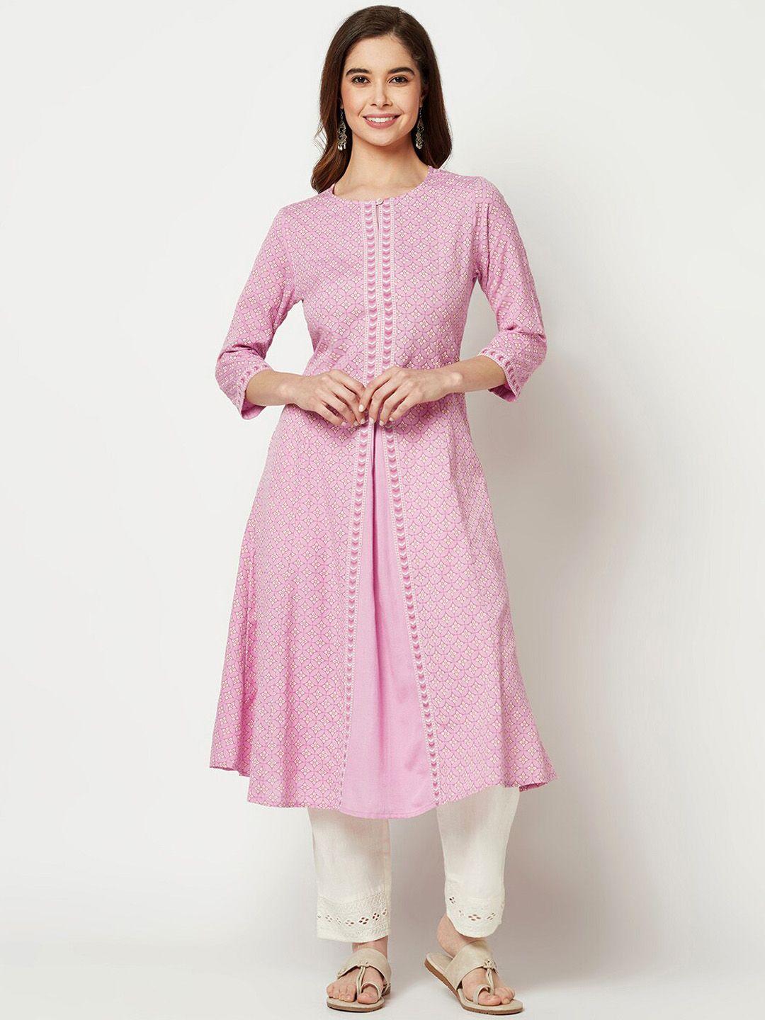 imara ethnic motifs printed keyhole neck a-line kurta