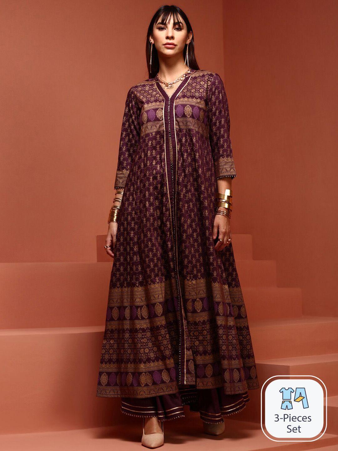 imara ethnic motifs printed kurta & sharara with dupatta