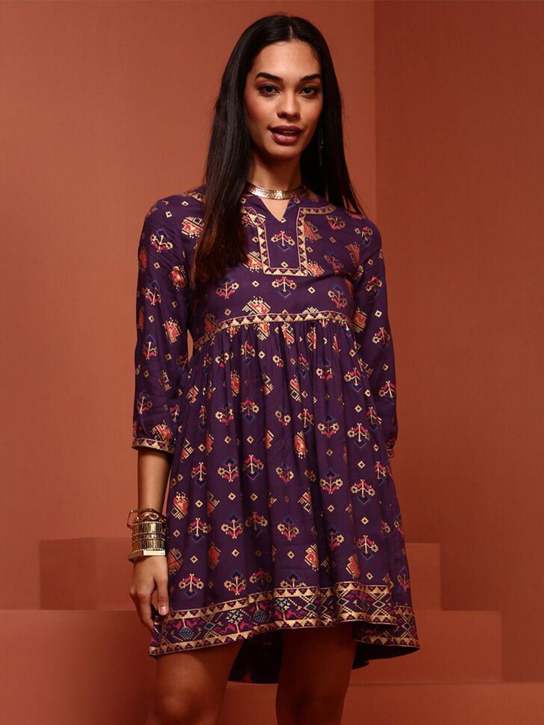 imara ethnic motifs printed longline empire top