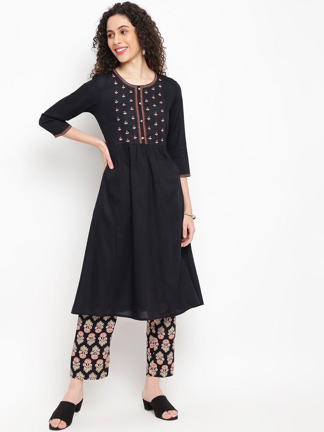 imara floral embroidered a-line kurta with trousers