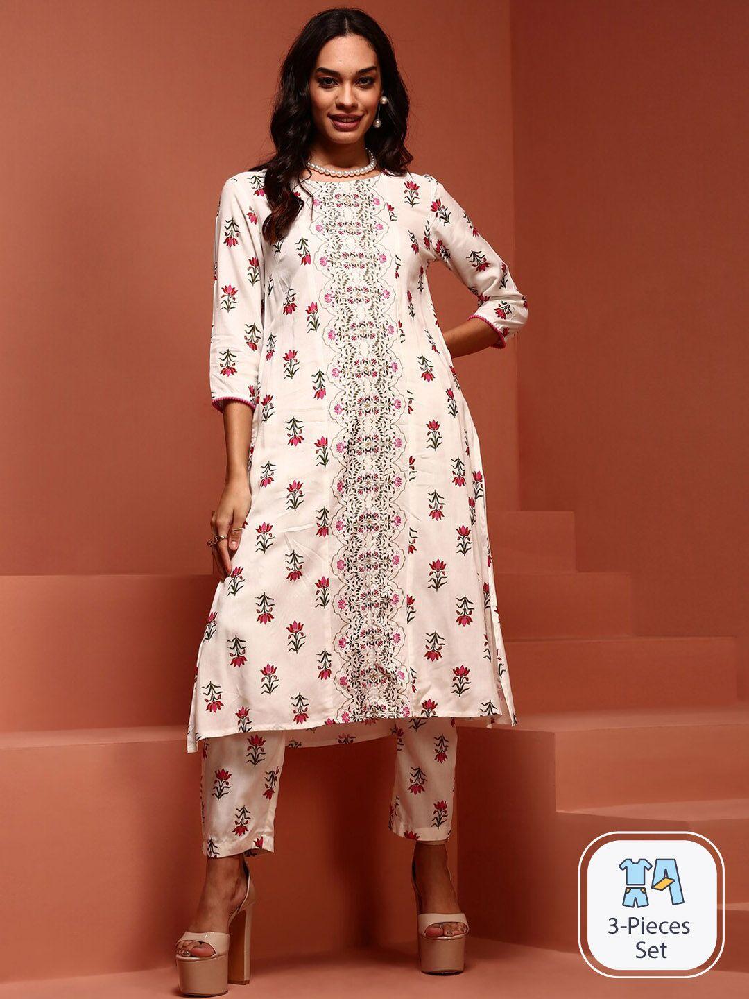 imara floral printed a-line kurta with trousers