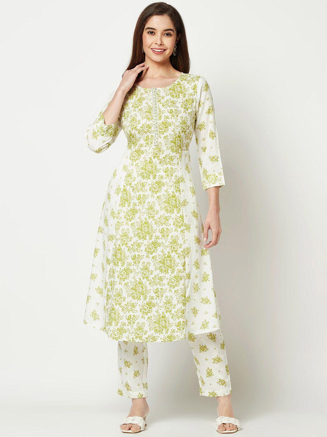 imara floral printed regular a-line kurta with trousers