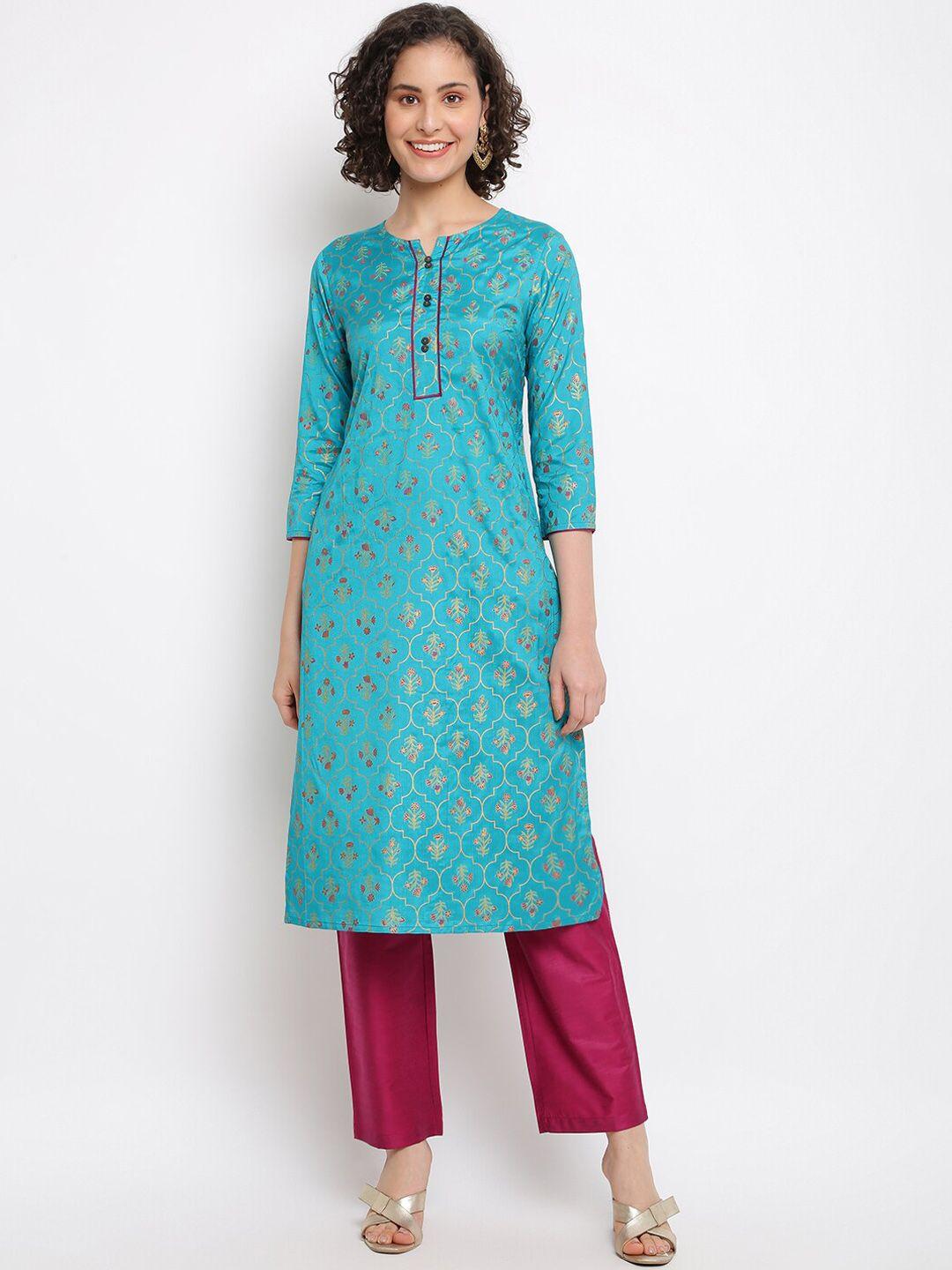 imara floral printed straight kurta with trousers