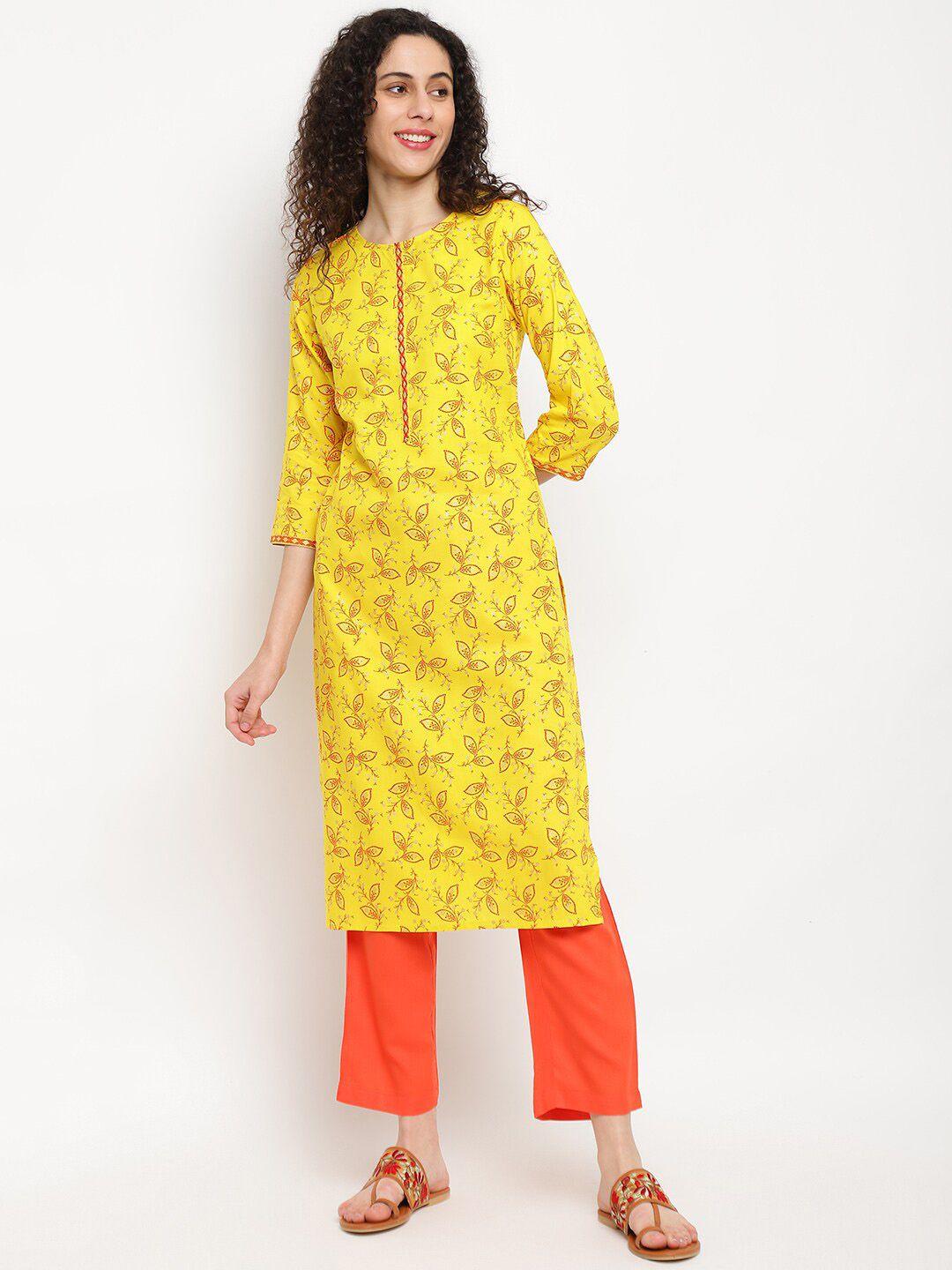 imara floral printed straight kurta with trousers