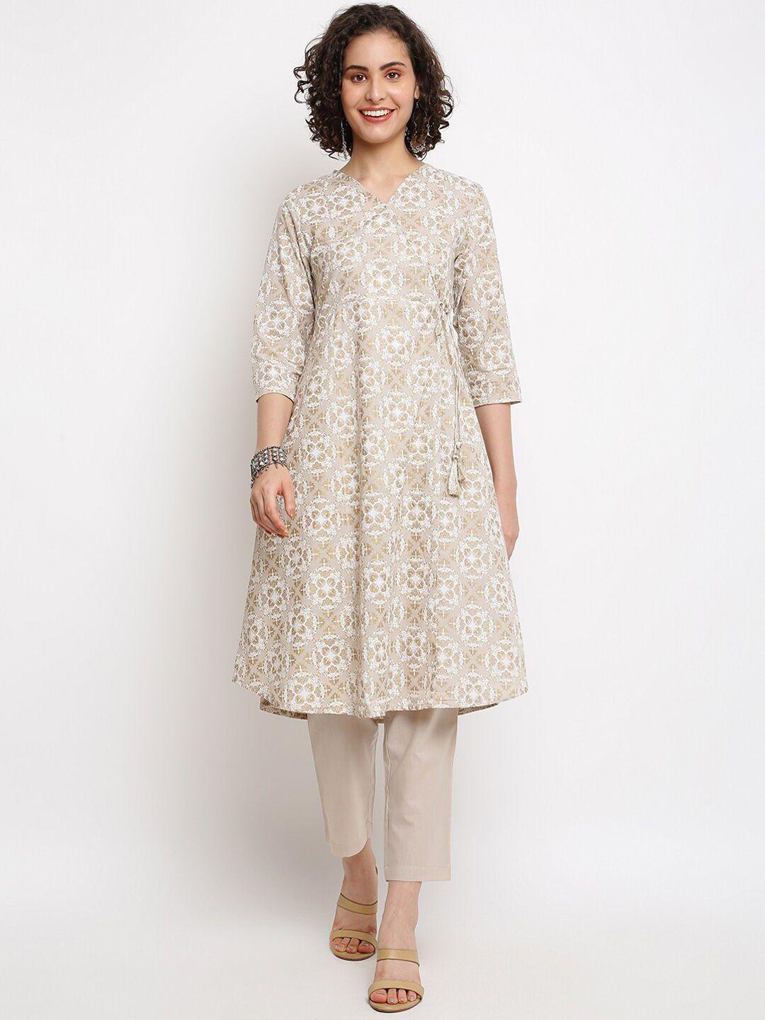imara women ethnic motifs printed supernet kurta with trousers