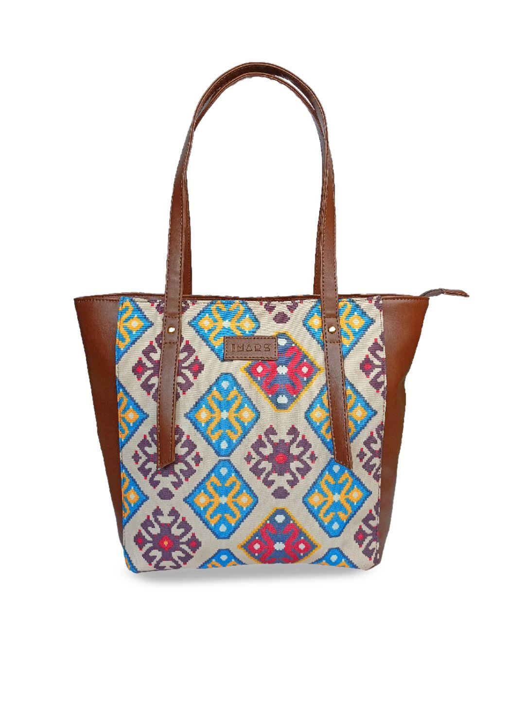 imars ethnic motifs printed structured tote bag