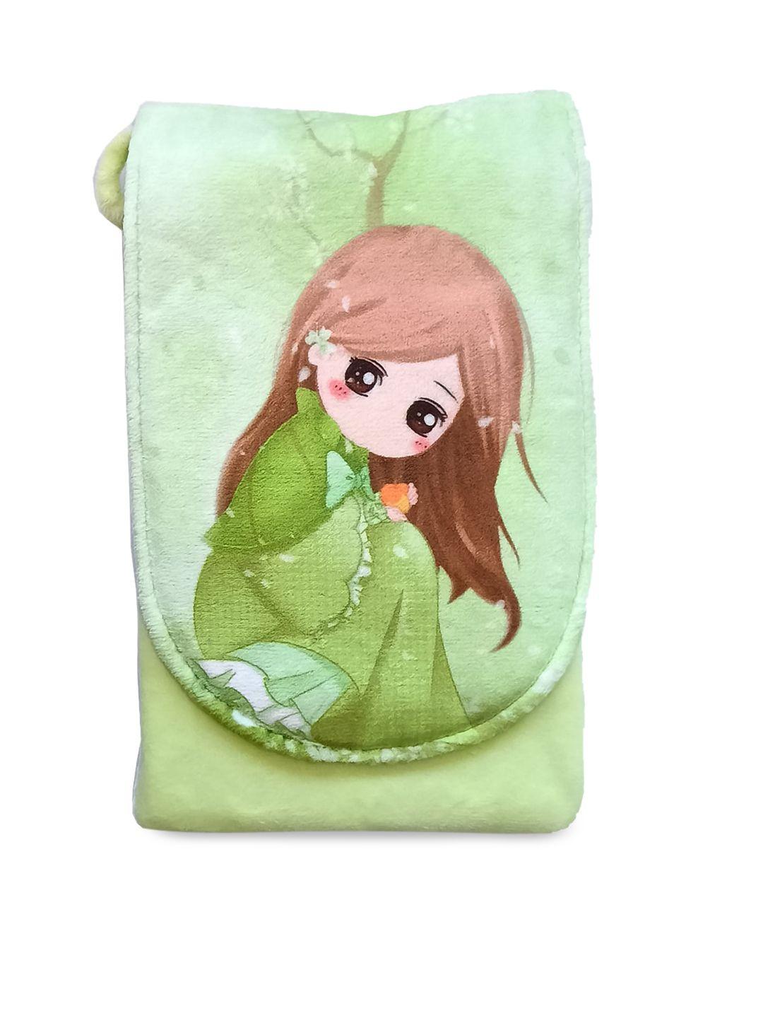 imars girls lime green soft fur sling bag