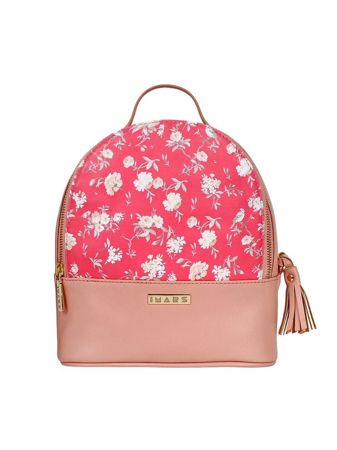 imars women pink & white printed backpacks