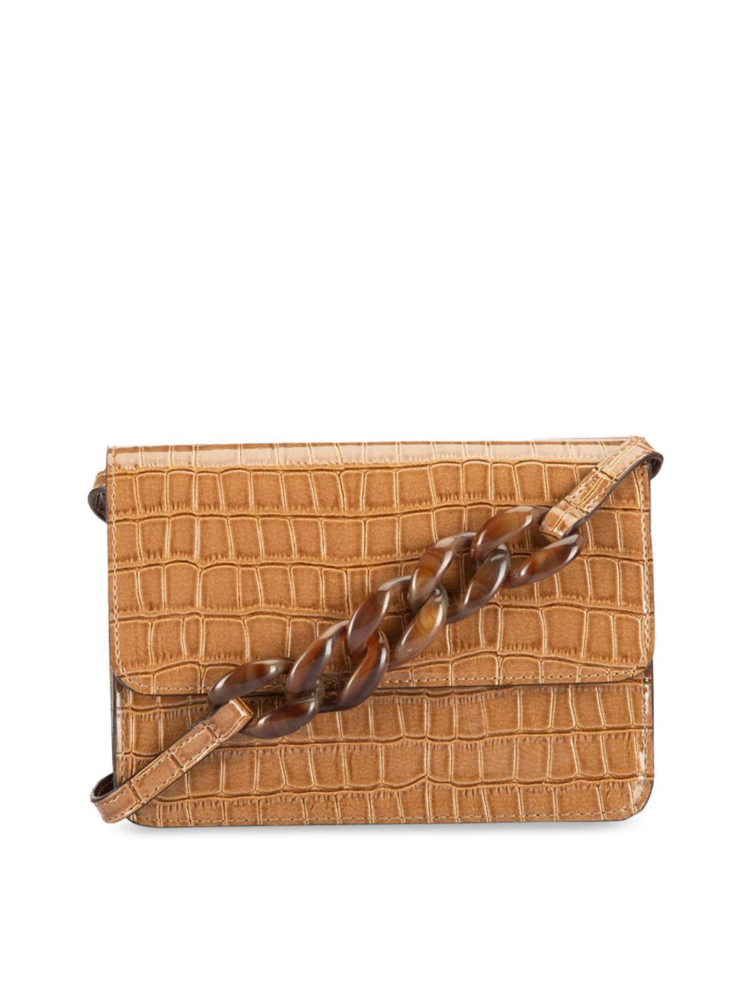 imars women tan textured structured sling bag