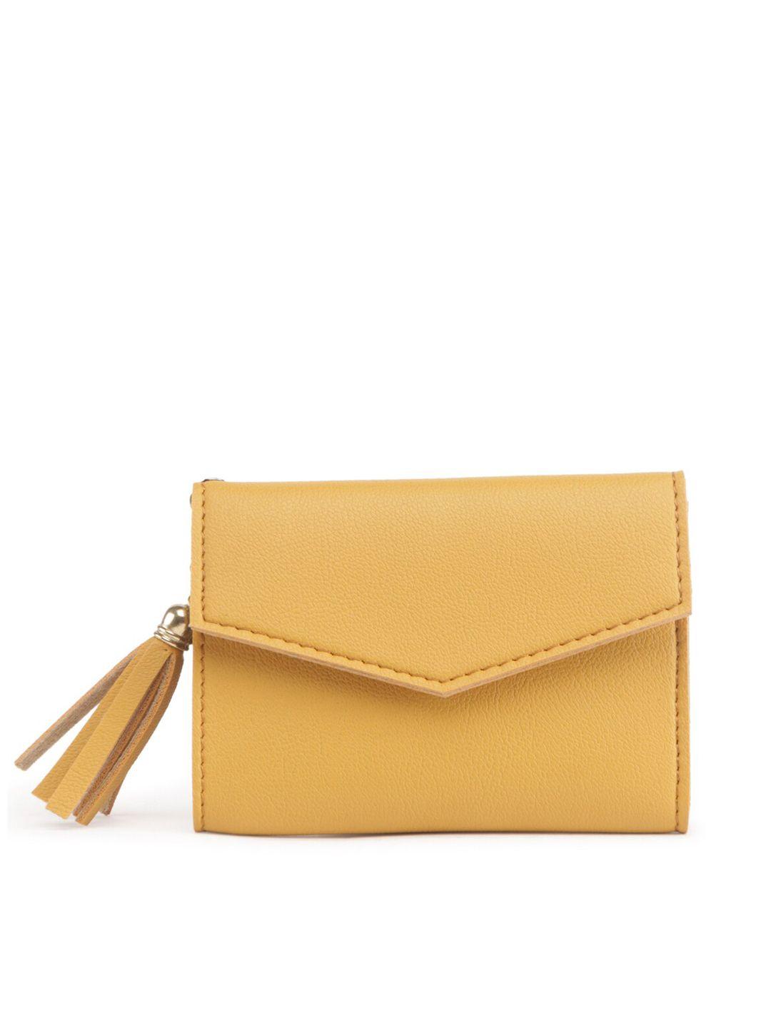 imars women yellow textured envelope wallet