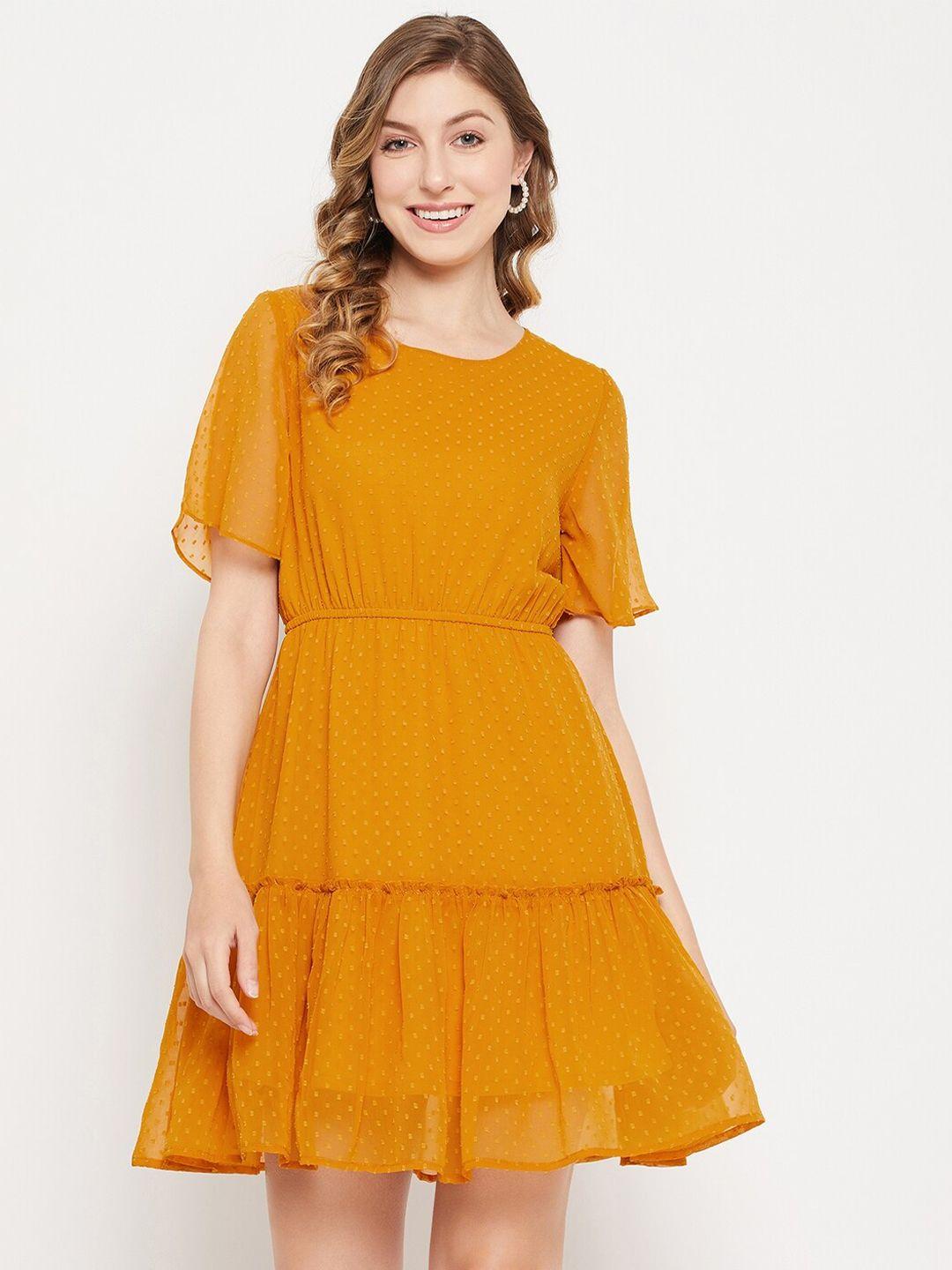 imfashini georgette fit and flare dress