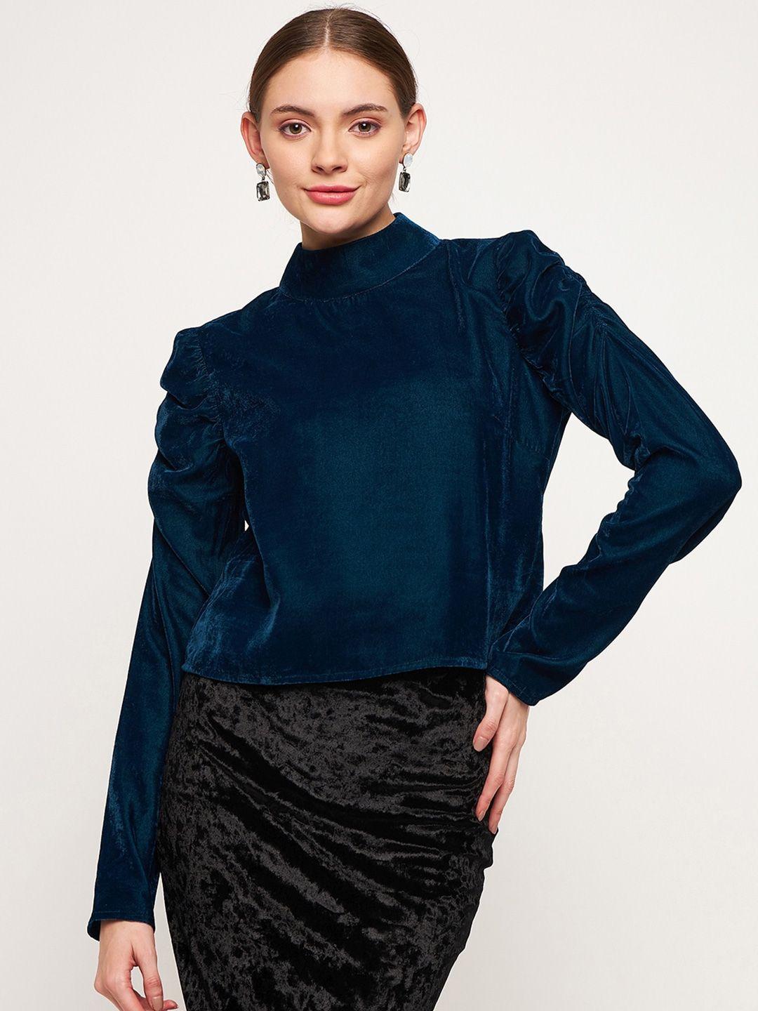 imfashini high neck velvet top