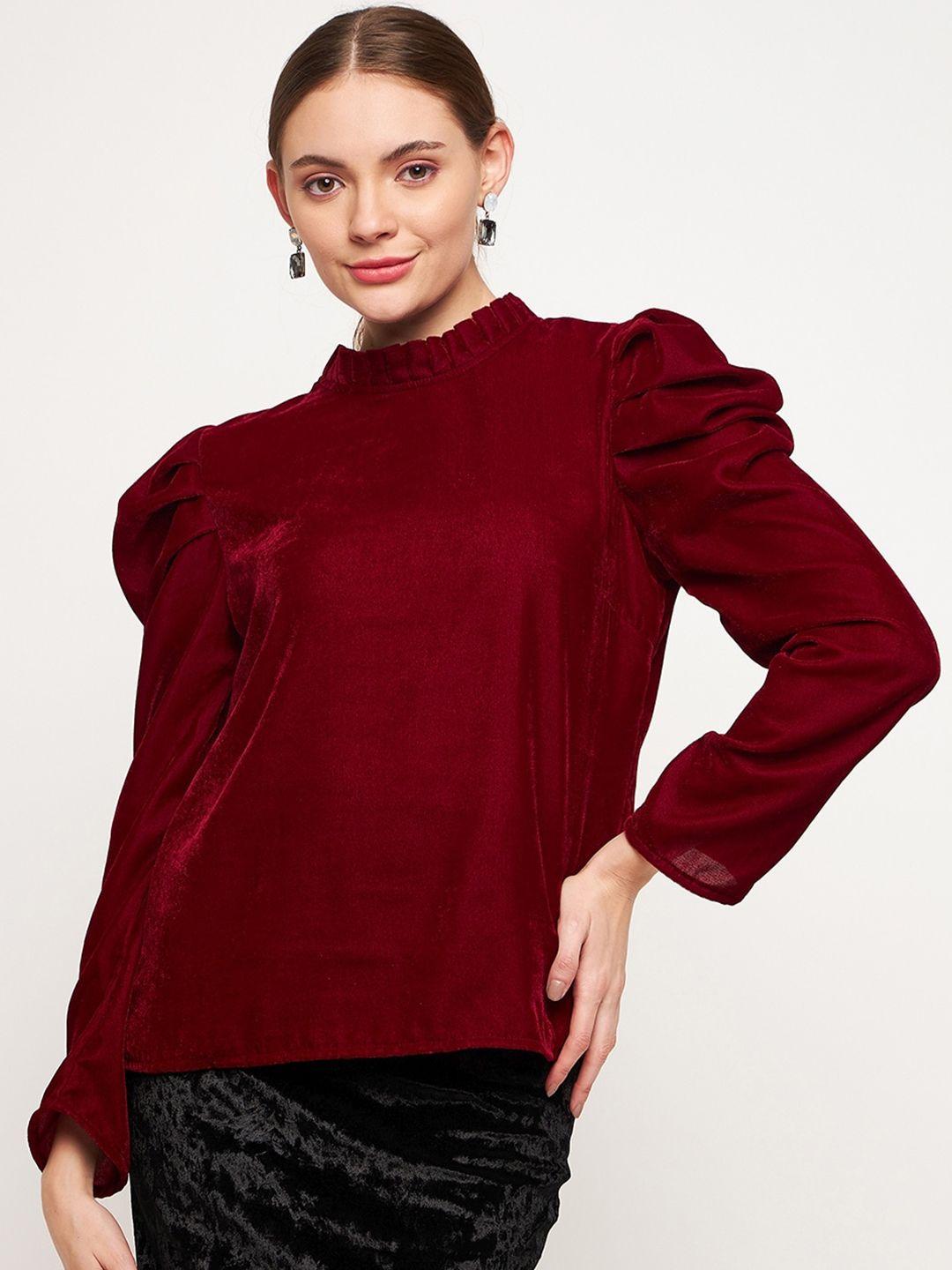 imfashini high neck velvet top