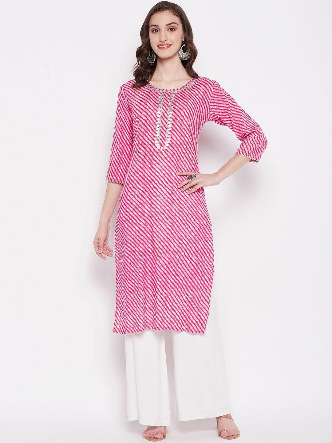 imfashini leheriya printed gotta patti pure cotton kurta