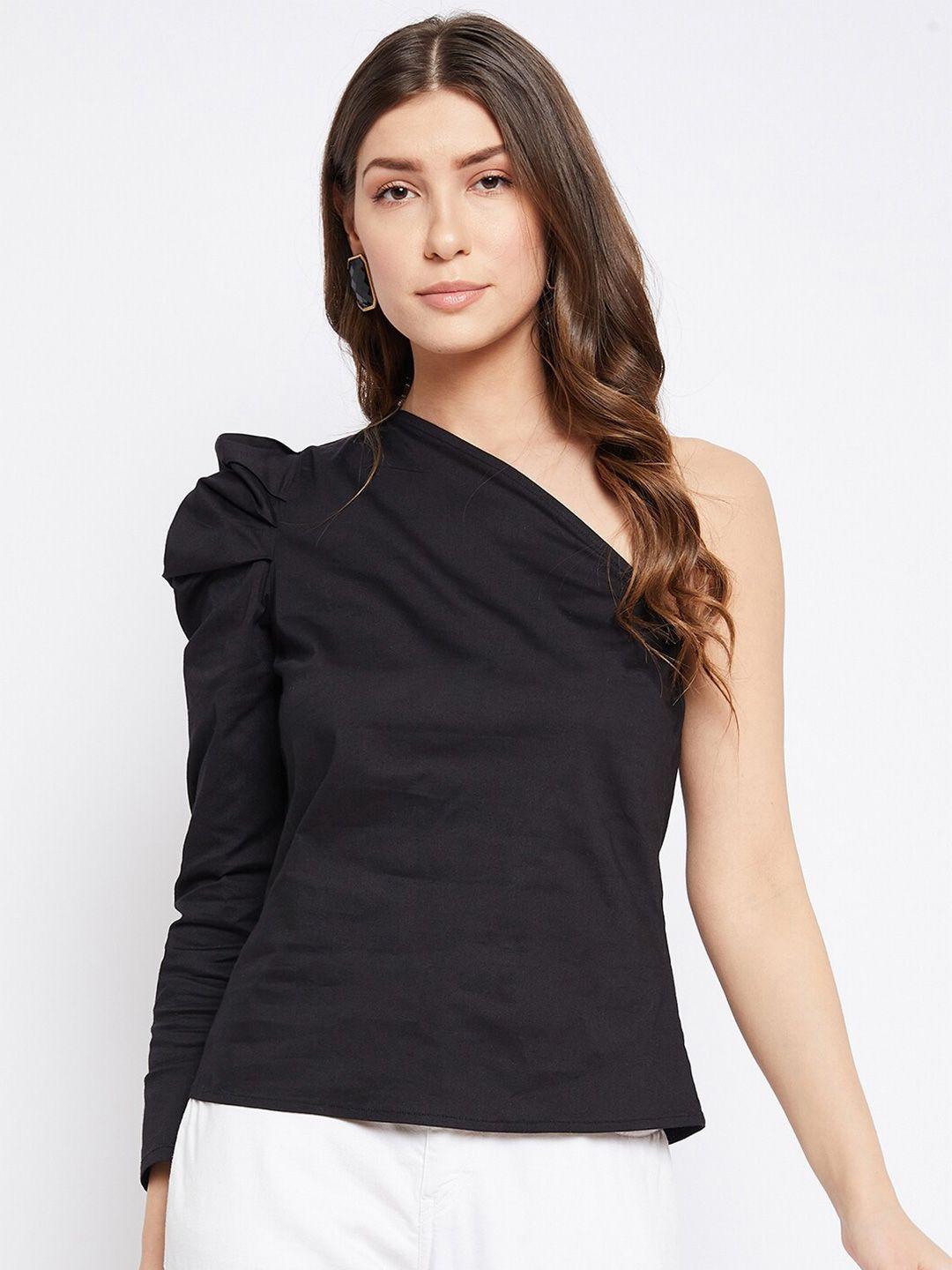 imfashini women black one shoulder top