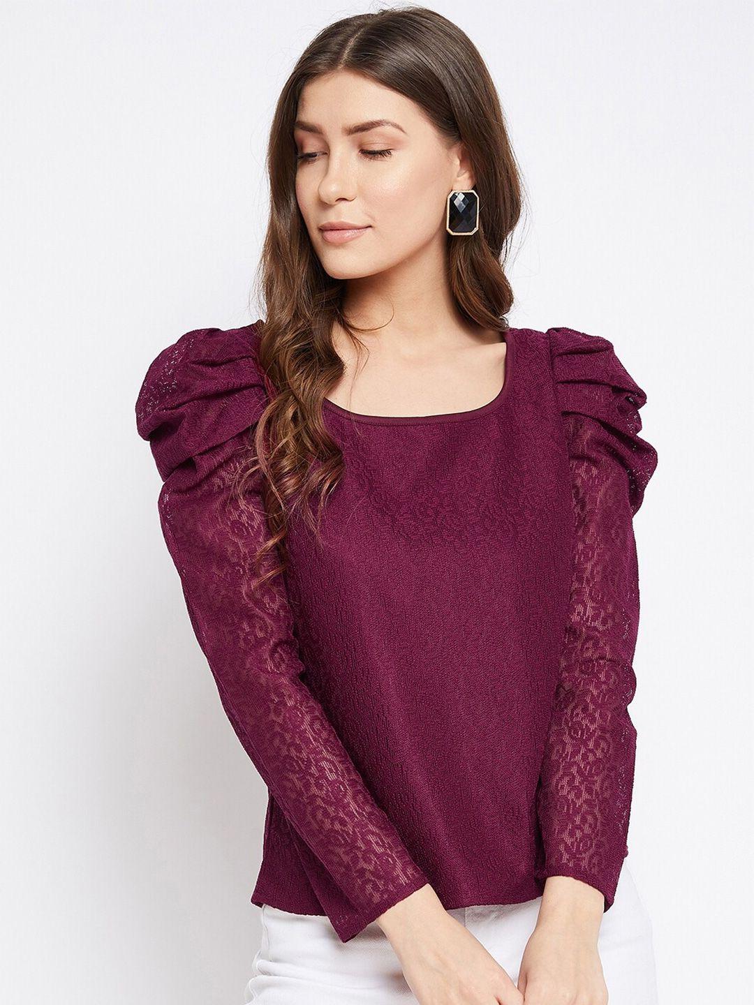 imfashini women burgundy lace top