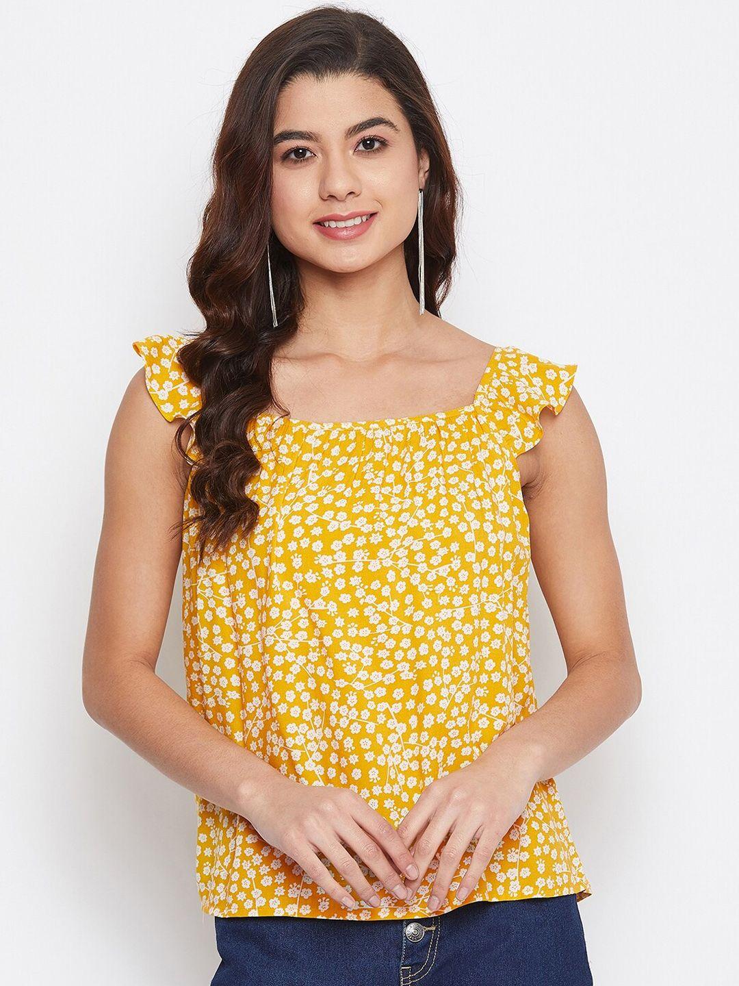 imfashini women yellow printed top