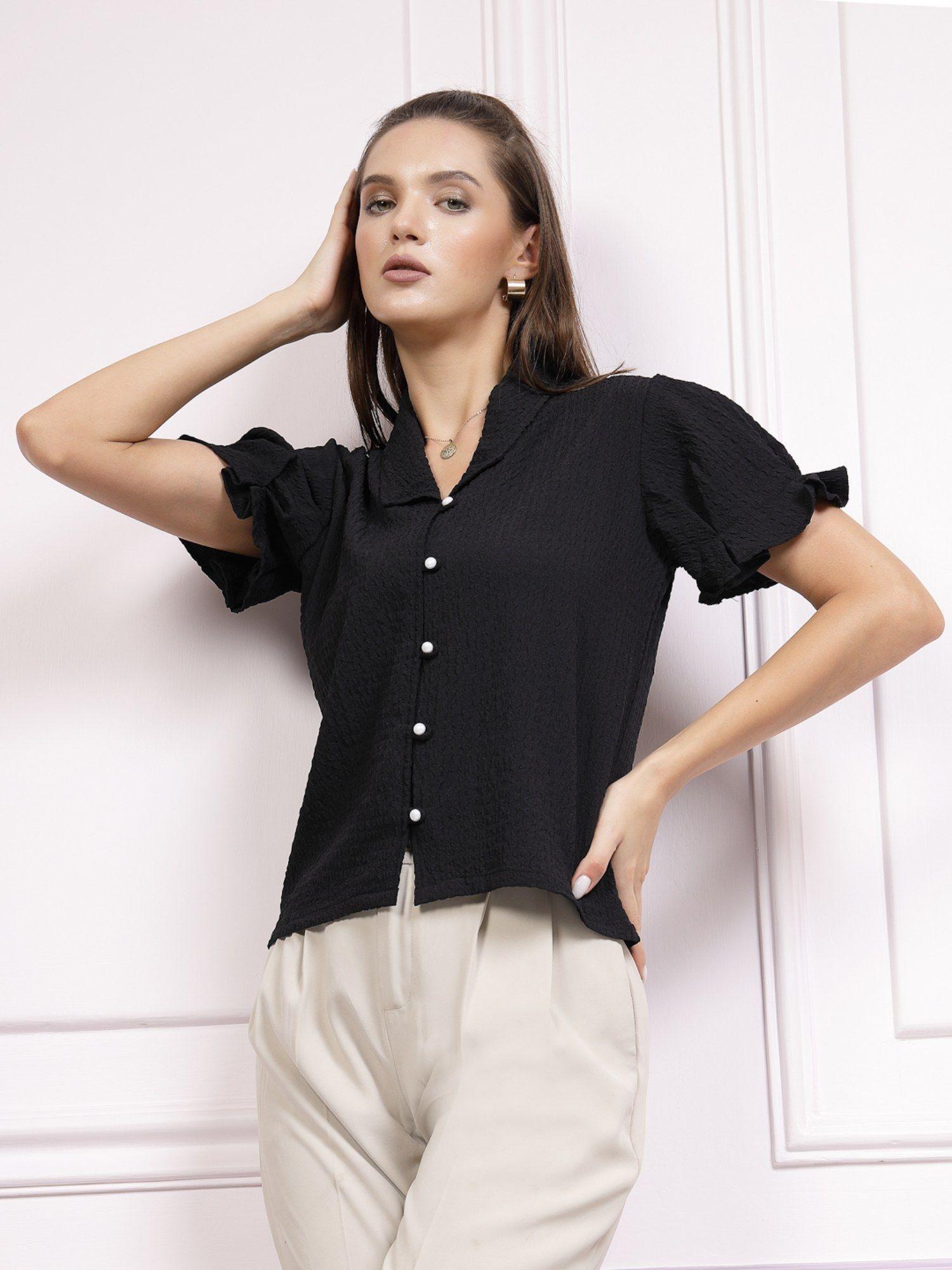 immutable black textured shirt