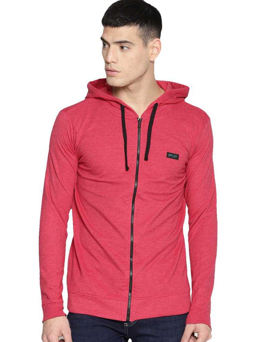 impackt men red hooded cotton sweatshirt