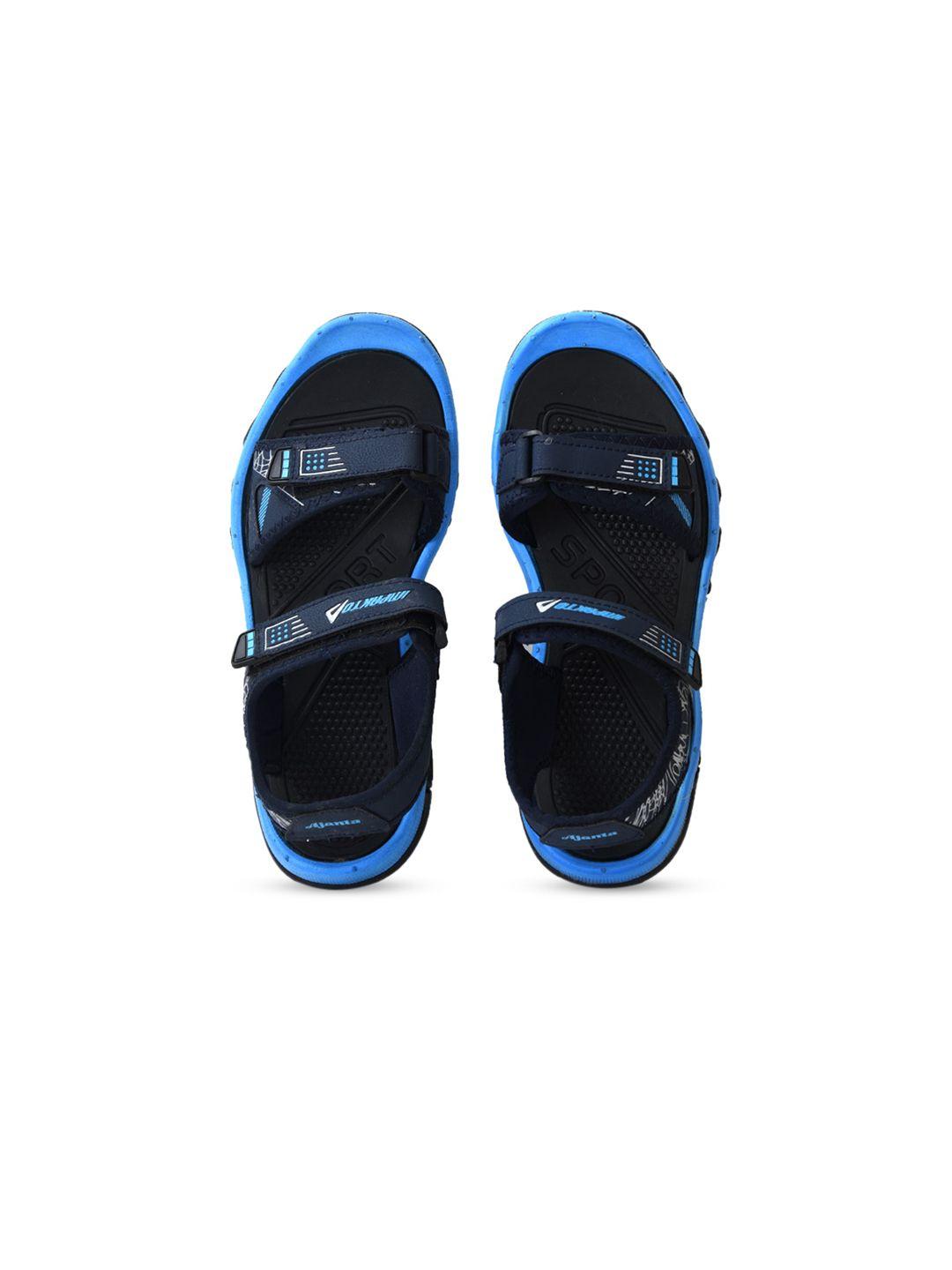 impakto kids navy blue solid sports sandals