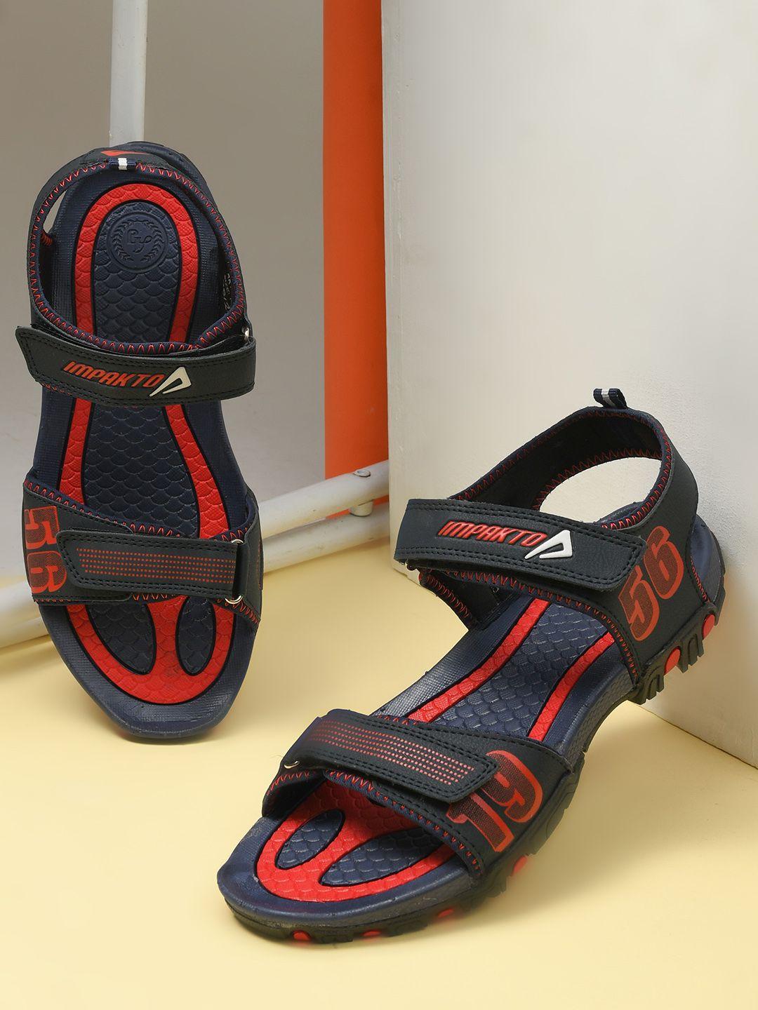 impakto men blue & red sports sandals