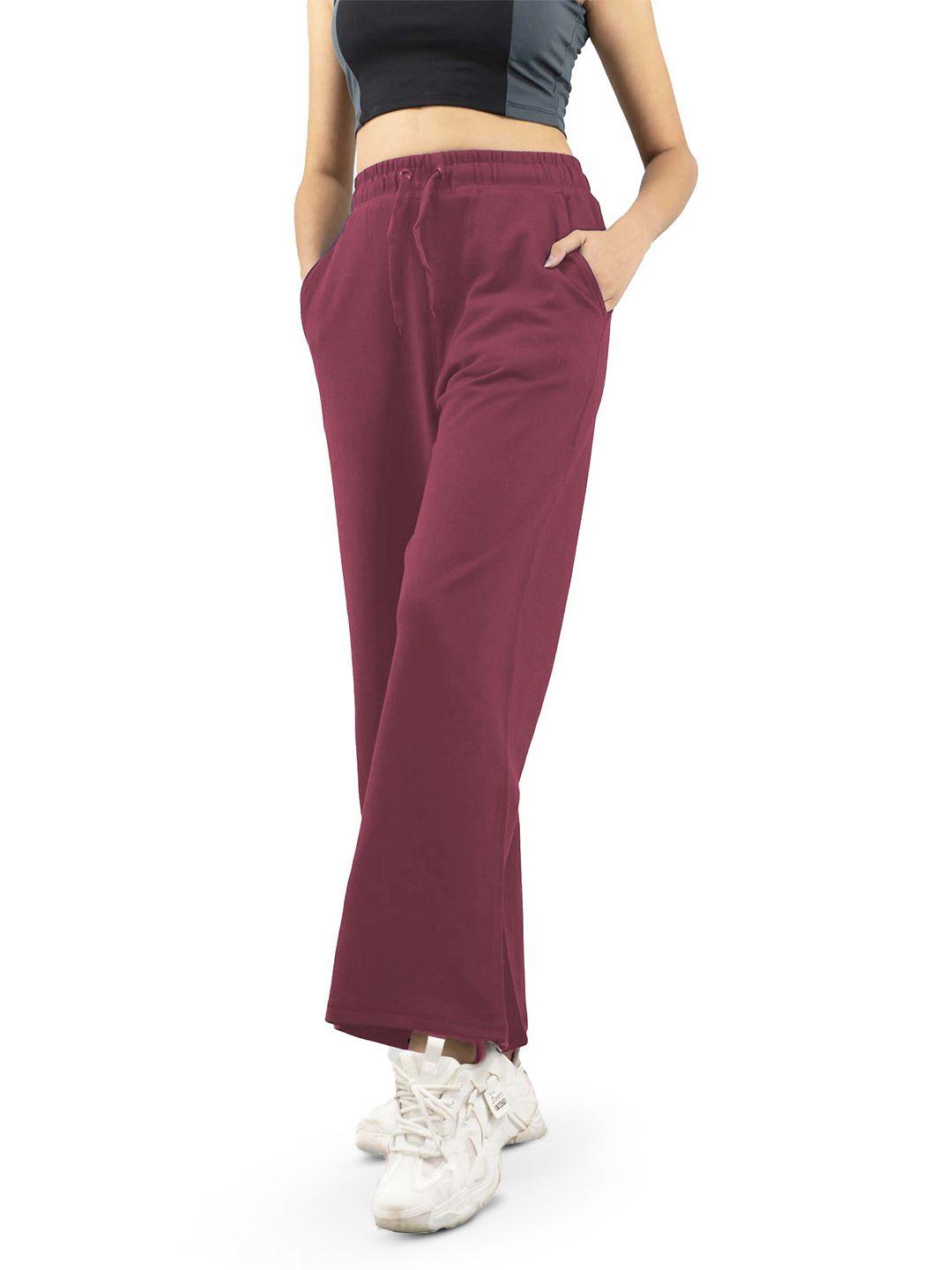 imperative-women-relaxed-flared-high-rise-pure-cotton-track-pant