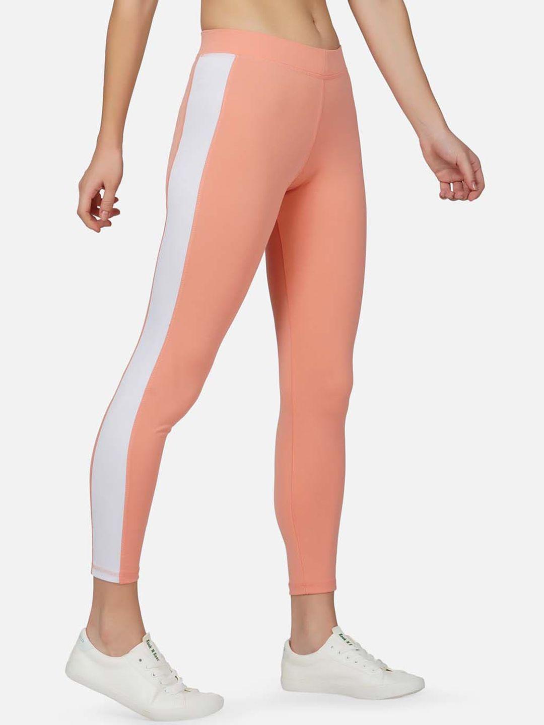 imperative colourblocked high-rise slim-fit antimicrobial ankle-length sports tights