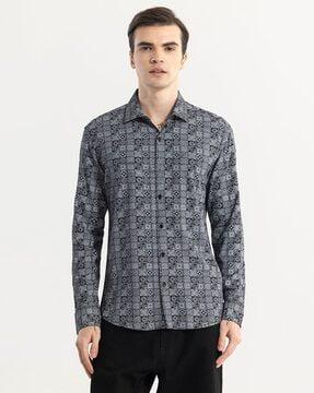 imprint motifs slim fit shirt