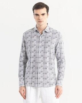 imprint motifs slim fit shirt