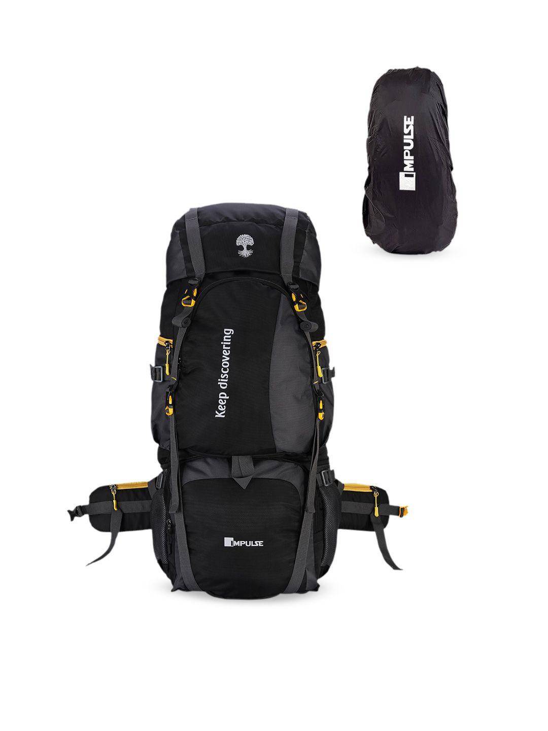 impulse black & grey colourblocked waterproof rucksack 80 l