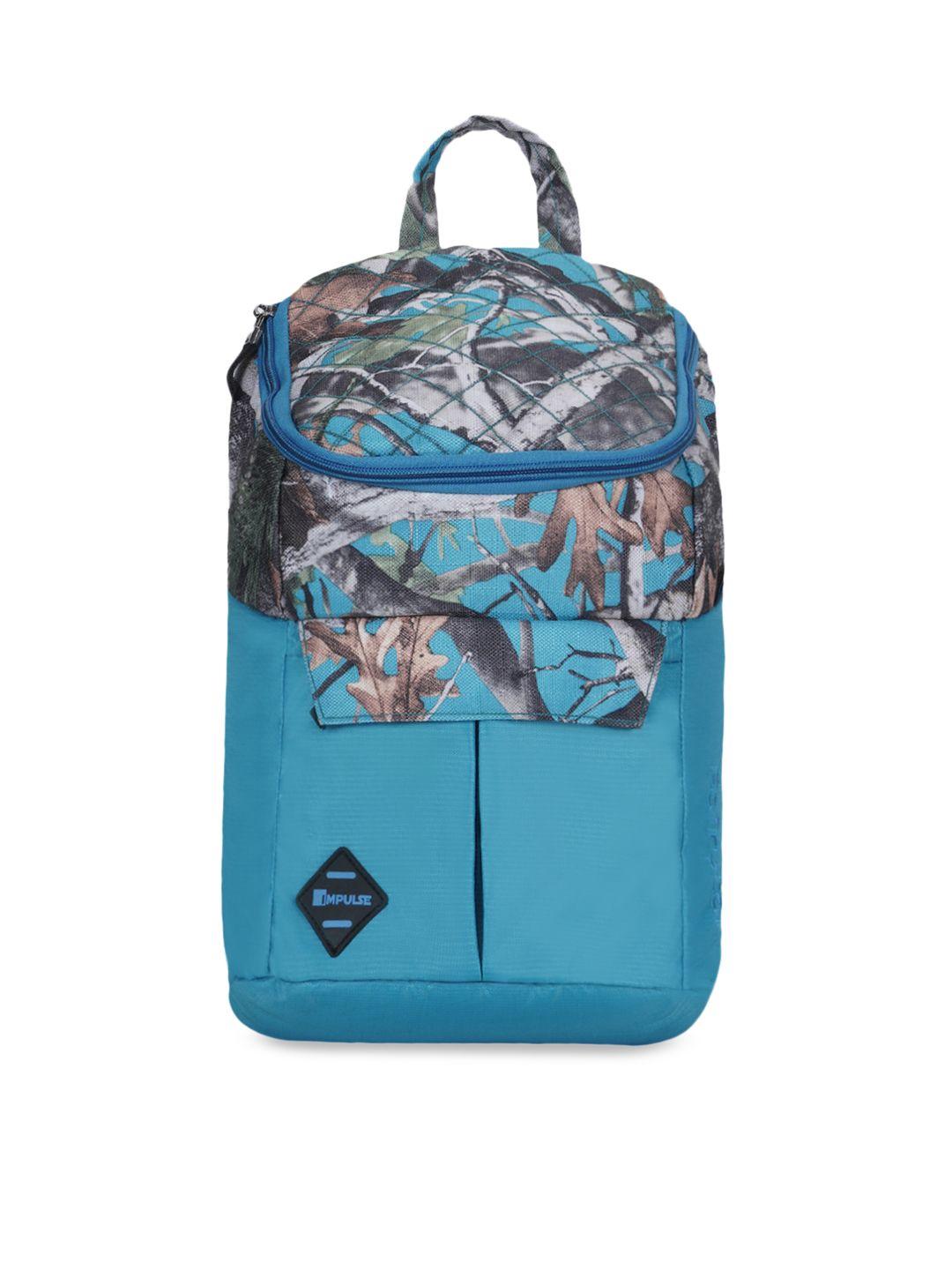 impulse kids blue printed backpack 23l