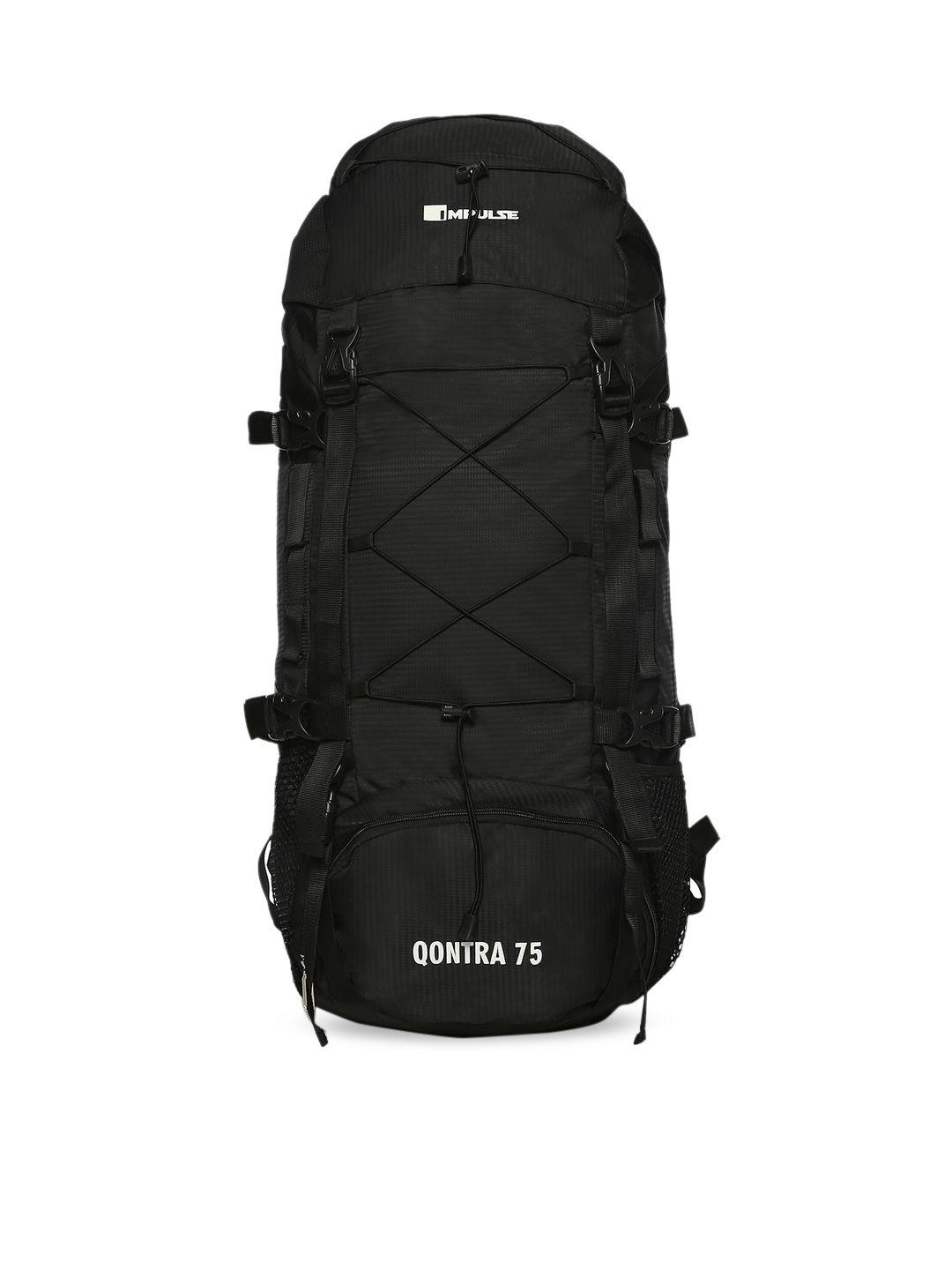 impulse unisex black solid qontra 75 litres rucksack