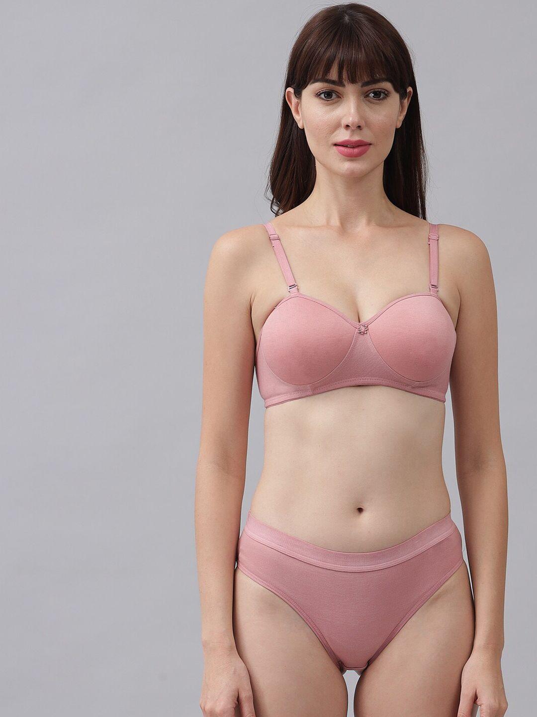 imsa moda half padded wire free lingerie set new-eng-set-pink-30