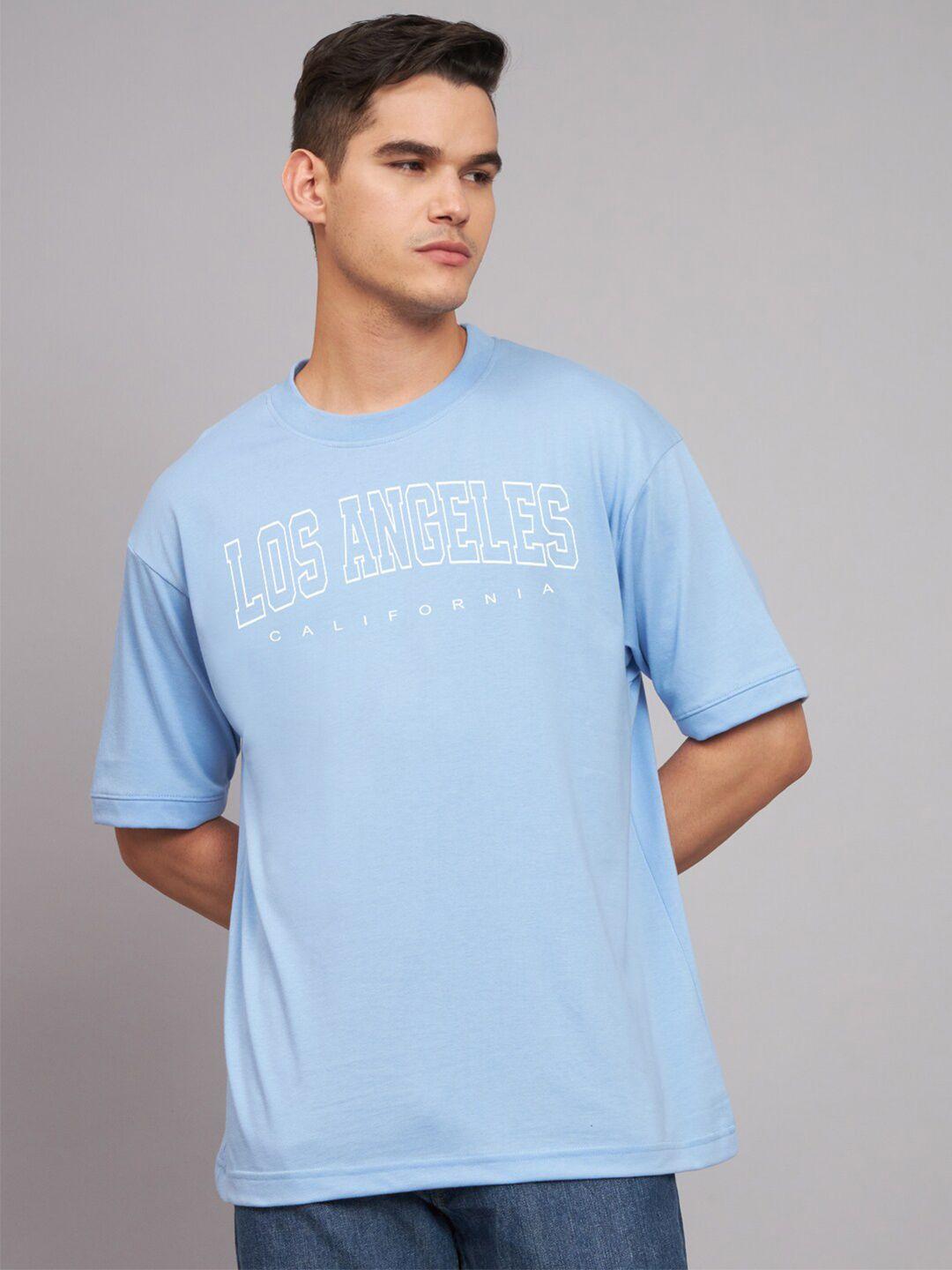 imsa moda men blue raw edge t-shirt