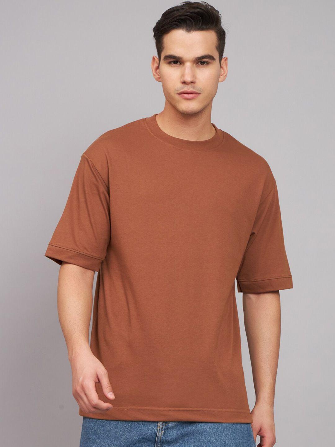 imsa moda men coffee brown v-neck pockets t-shirt