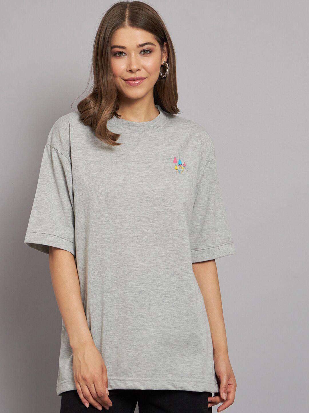 imsa moda round neck oversized cotton t-shirt