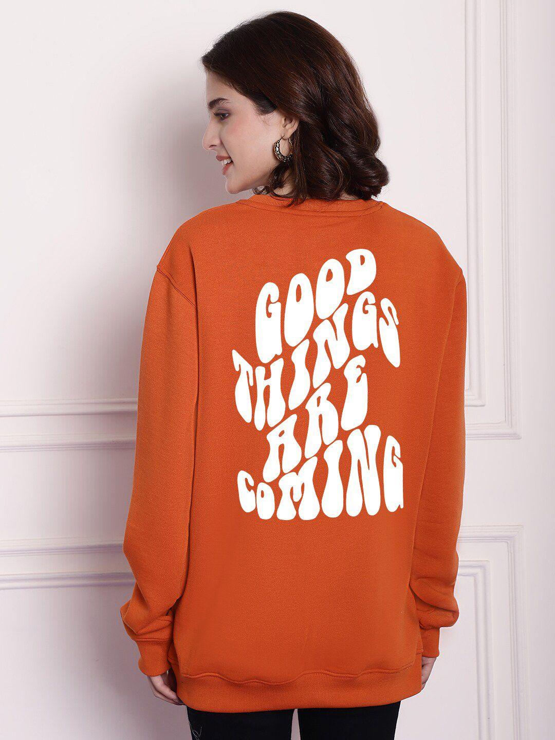 imsa moda typography printed fleece sweatshirt