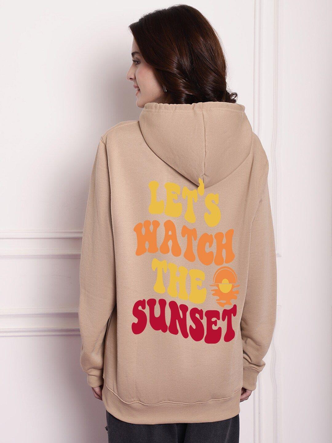 imsa moda typography printed hooded fleece pullover